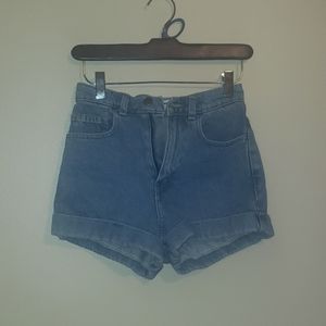 High waist jean shorts
